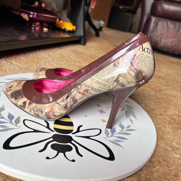 Naughty Monkey Womens Headliner Print Pumps Stiletto High Heels Round Toe. - Picture 17 of 17